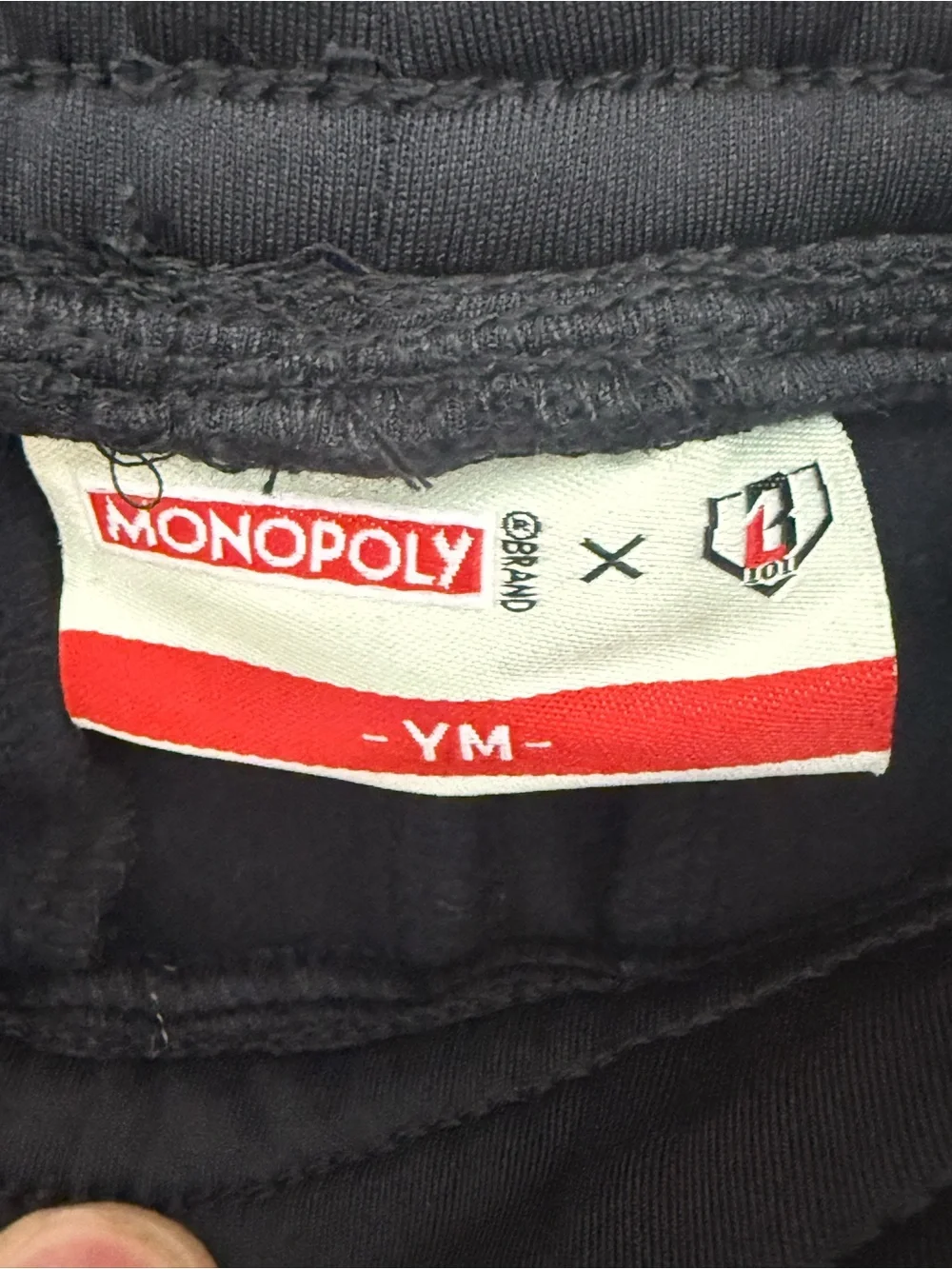 Black Kids Joggers with Light Blue Badge Accents
